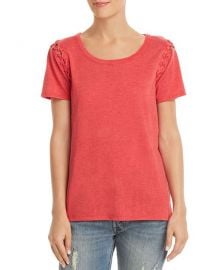 CHASER Lace-Up Sleeve Tee at Bloomingdales